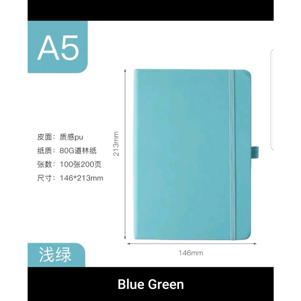 Personalized A5 Moleskin Rubber Diary Strap Notebook Free Name Shopee