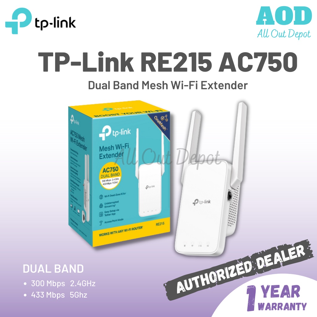 TP-Link OneMesh RE215 AC750 Wireless Dual-Band Wi-Fi Range RE215