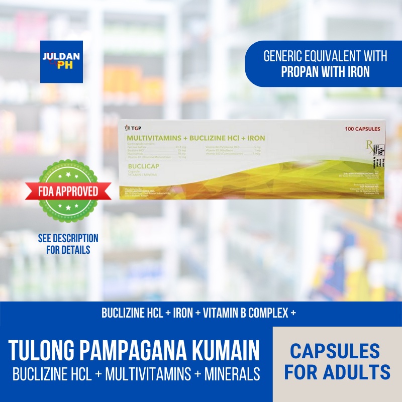 (Propan with Iron Generic) Buclicap Buclizine HCl + Iron