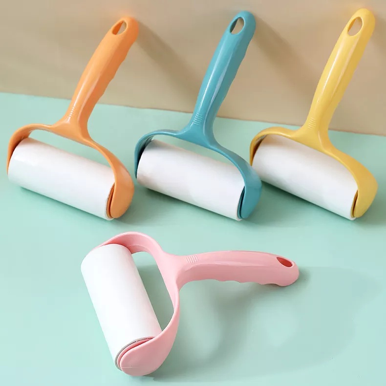 Portable Dust Paper Lint Sticking Roller Hair Remover Floor Clothes Pet ...