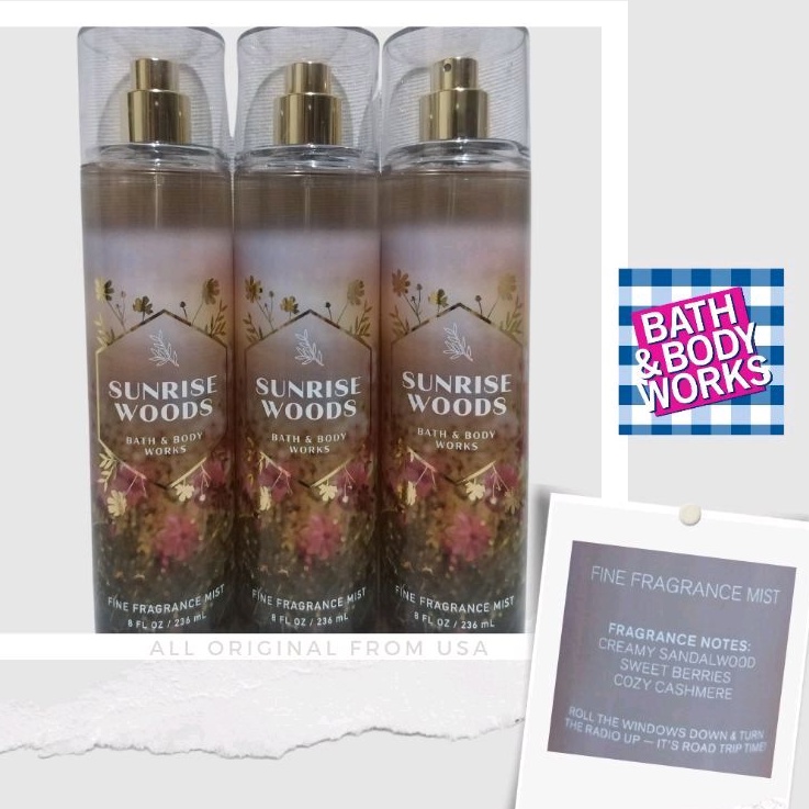 Bath and Body Works, Sunrise Woods 236ml Fine Fragrance Mist Shopee