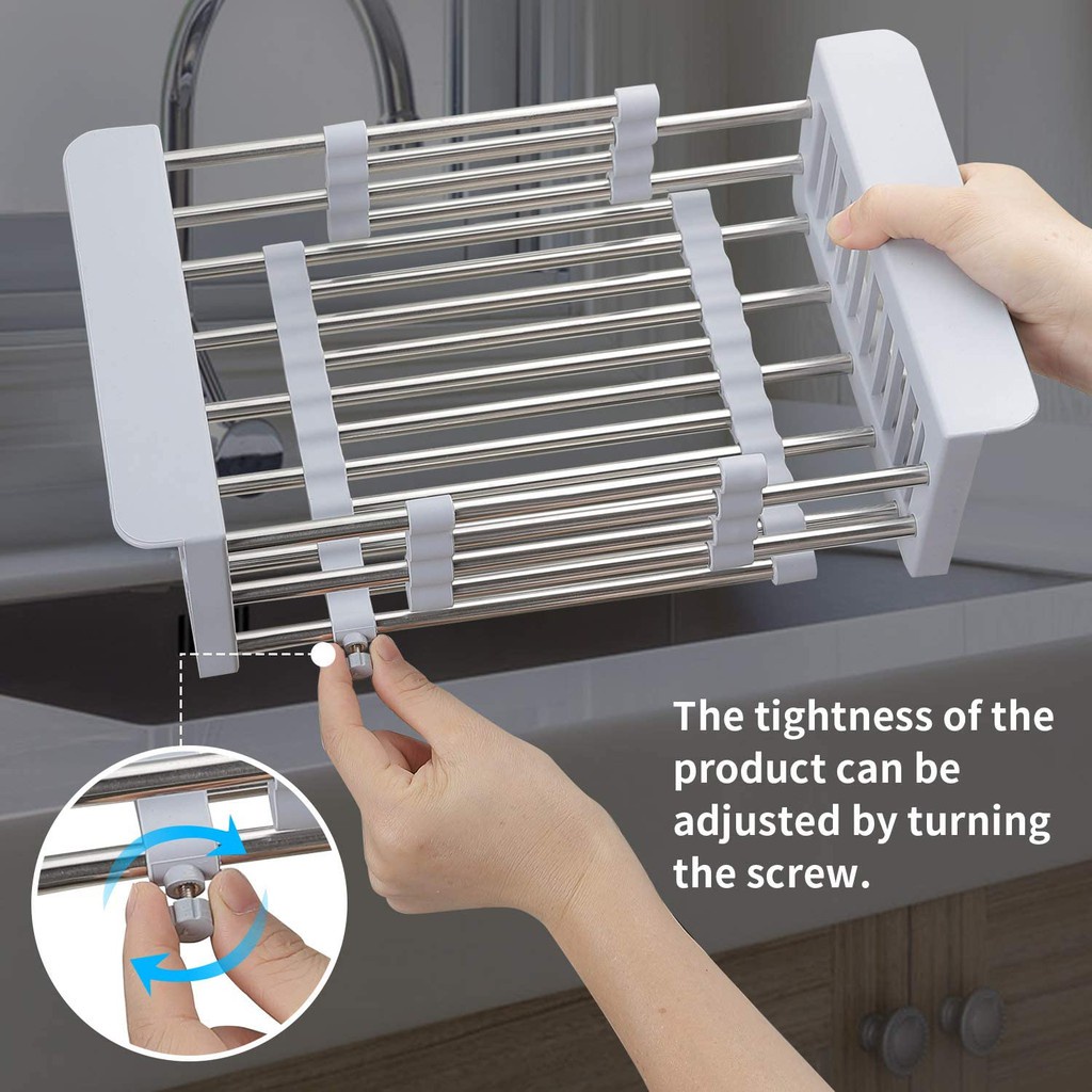Retractable Sink Water Filter Rack Drain Basket Stainless Steel Kitchen ...
