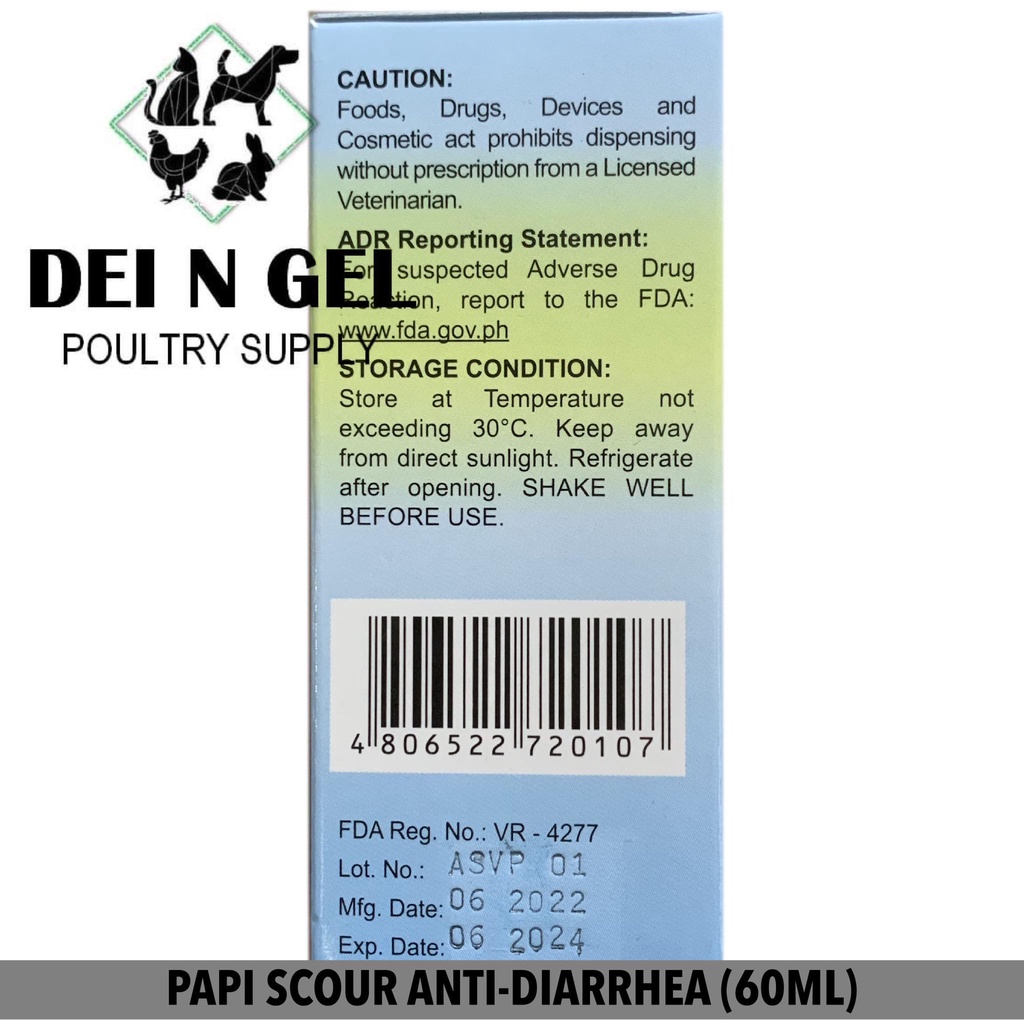 Papi Scour Anti-Diarrhea for Dog & Cat (60ml) | Shopee Philippines
