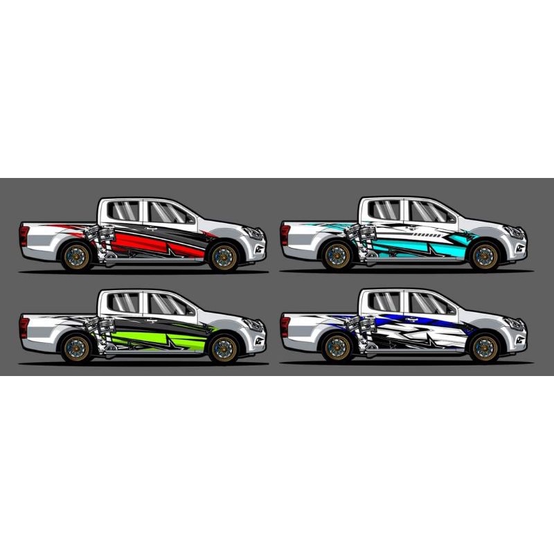 1 Pair Of Car Side Stickers (Left Right) (Can Put Any Name Of Word It ...