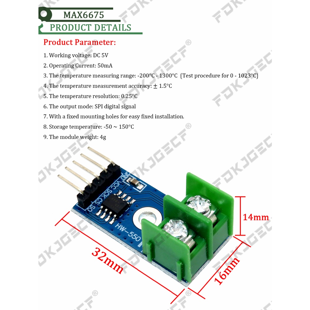 MAX6675 Module + K Type Thermocouple Thermocouple Sensor Temperature ...