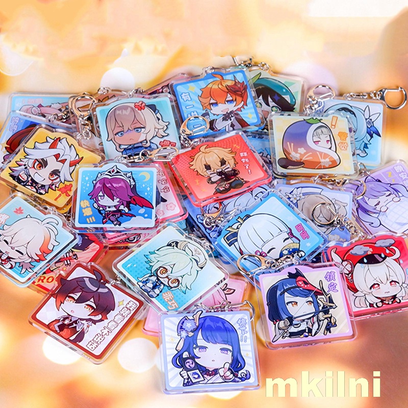 Game Genshin Impact Keychain Cartoon Figures Raiden Shogun Hutao ...