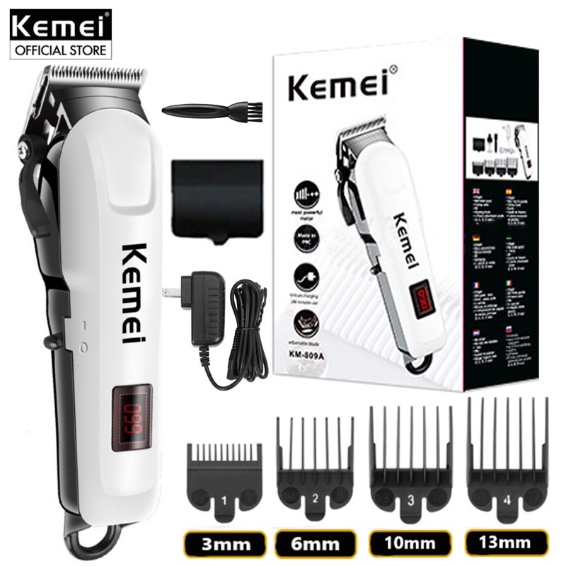 Kemei 809A Professional LCD Electric Hair Clipper Rechargeable Shaver ...