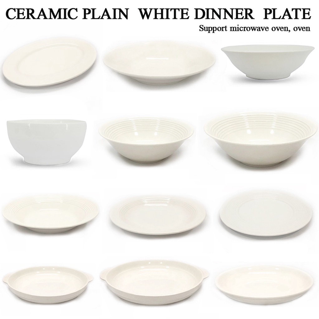 Ceramic Plate & Bowls Japanese Cutlery Modern Microwave Available Pure ...