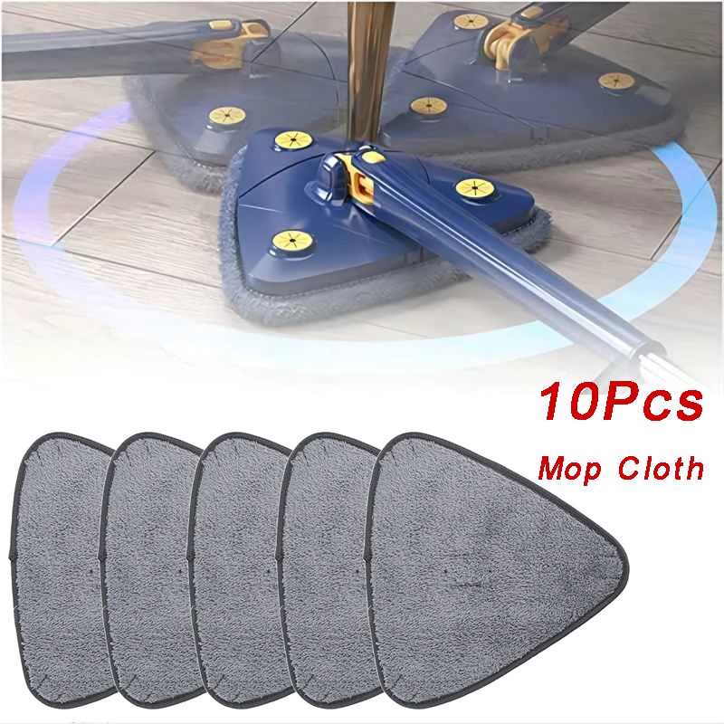 10Pcs Extended Triangle Cleaning Mop Cloth/ Adjustable Squeeze Mop ...