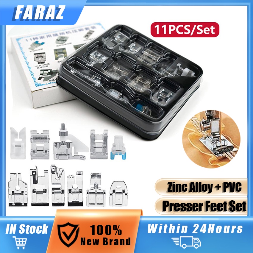 11Pcs Sewing Machine Presser Foot Feet Kit with Box Sewing Machines ...