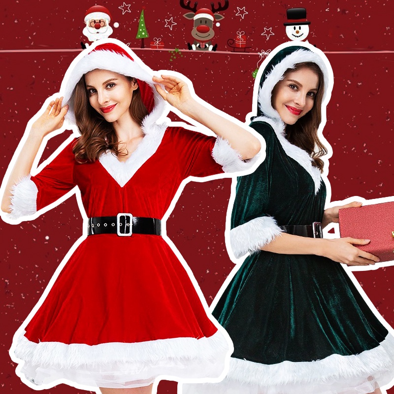 Santa Claus / Santarina Christmas Costume Cosplay Women's Xmas Outfit ...