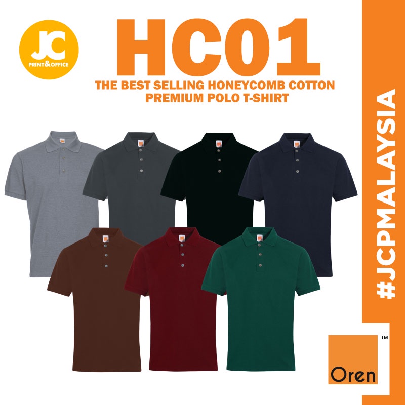 JCP x OREN SPORT The Honeycomb Polo T-Shirt HC01 Unisex Cotton ...