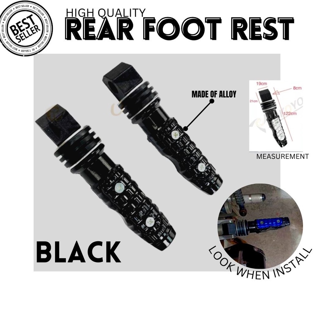 FOOT REST FOR MOTORCYCLE : HONDA XR150 L | BLACK | REAR FOOT REST MADE ...