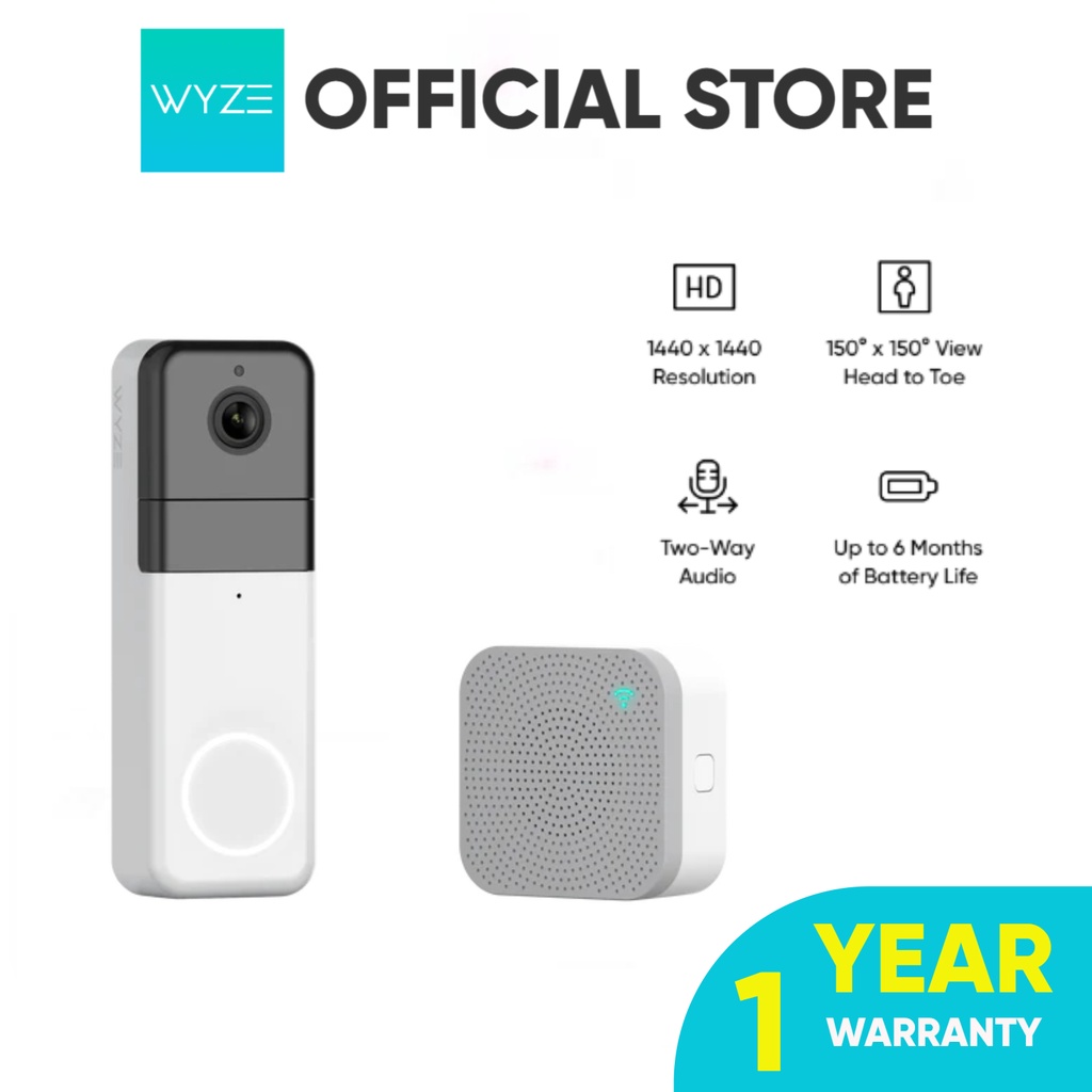 【Wyze Official Store】Wyze Wireless Video Doorbell Pro (Chime Included
