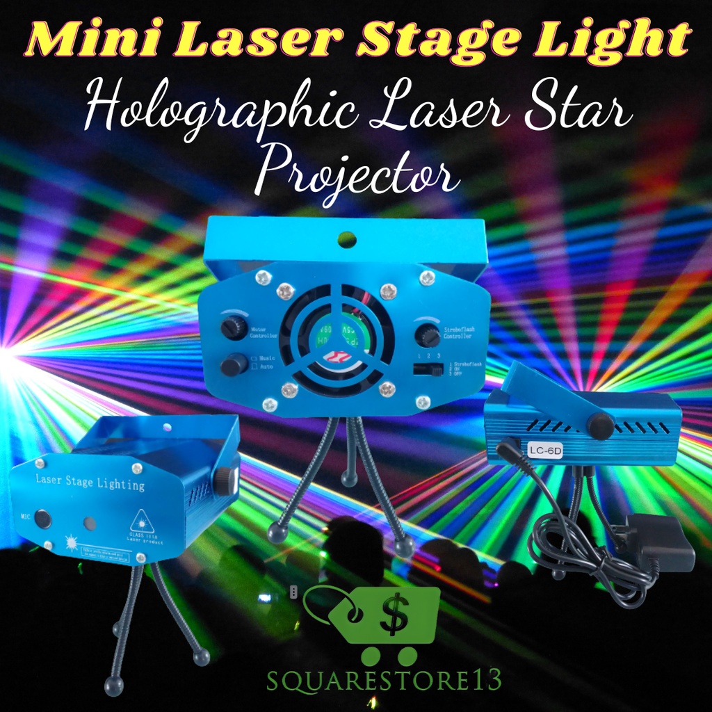 Mini Laser Stage Light(Holographic Laser Star Projector) Shopee