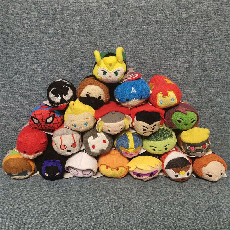 Takara Tomy Tsum Plush Toy Marvel Iron Man Hulk Spider Man Black Panther  Doctor Strange Screen Wipe Doll Kids Toys Cute Collection Gift