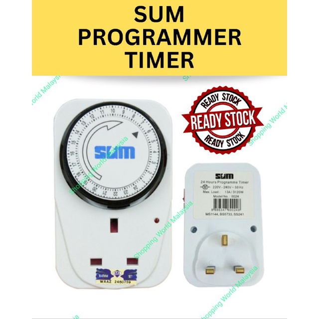 SUM 24 Hours 3 Pin Plug In Analog Timer - Sirim Certified | Shopee ...