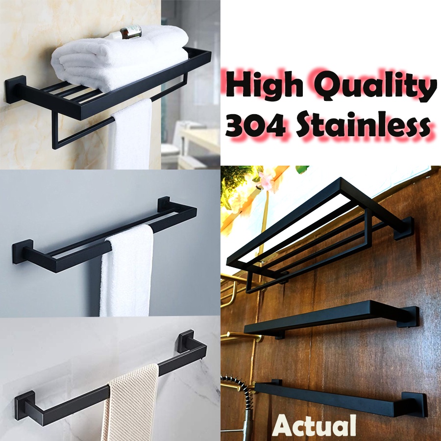 ISoapStone Freestanding Hand Towel Holder Stand - Matte Black, Heavy Weighted Base, T-Shape, 14" Height - View #12