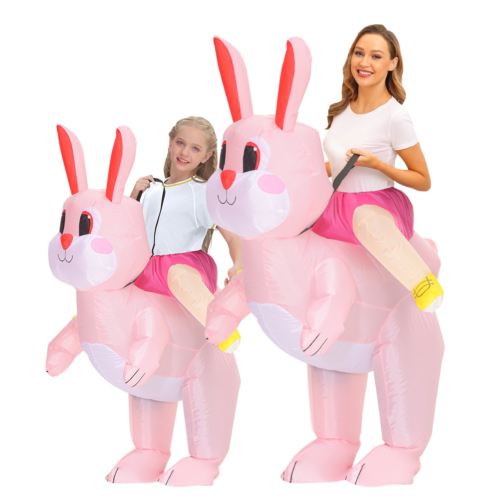 New Adult Kids Bunny Rabbit Inflatable Costumes Easter Cosplay Costume ...