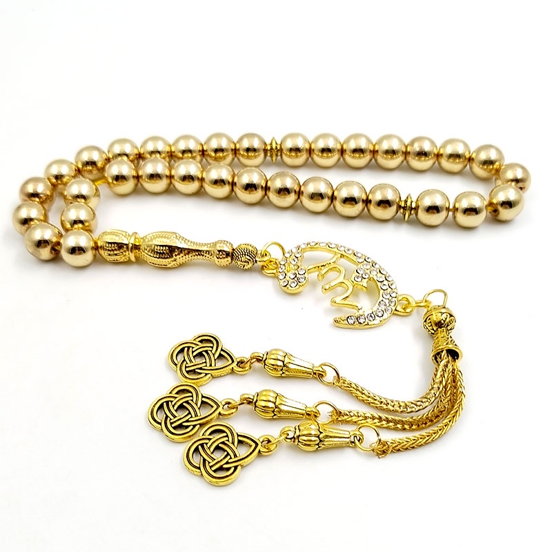 Tasbih Gold Metal muslim prayer beads islamic rosary Eid misbaha