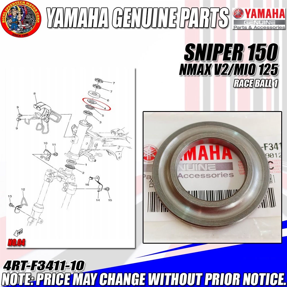 SNIPER 150/NMAX V2/MIO 125 RACE BALL 1 (YGP) (GENUINE: 4RT-F3411-10 ...