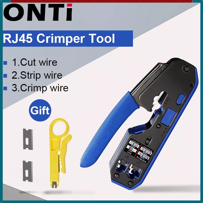 ONTI Compact cat6 cat5e RJ45 Pass Through Crimp Tool EZ Type RJ45 ...