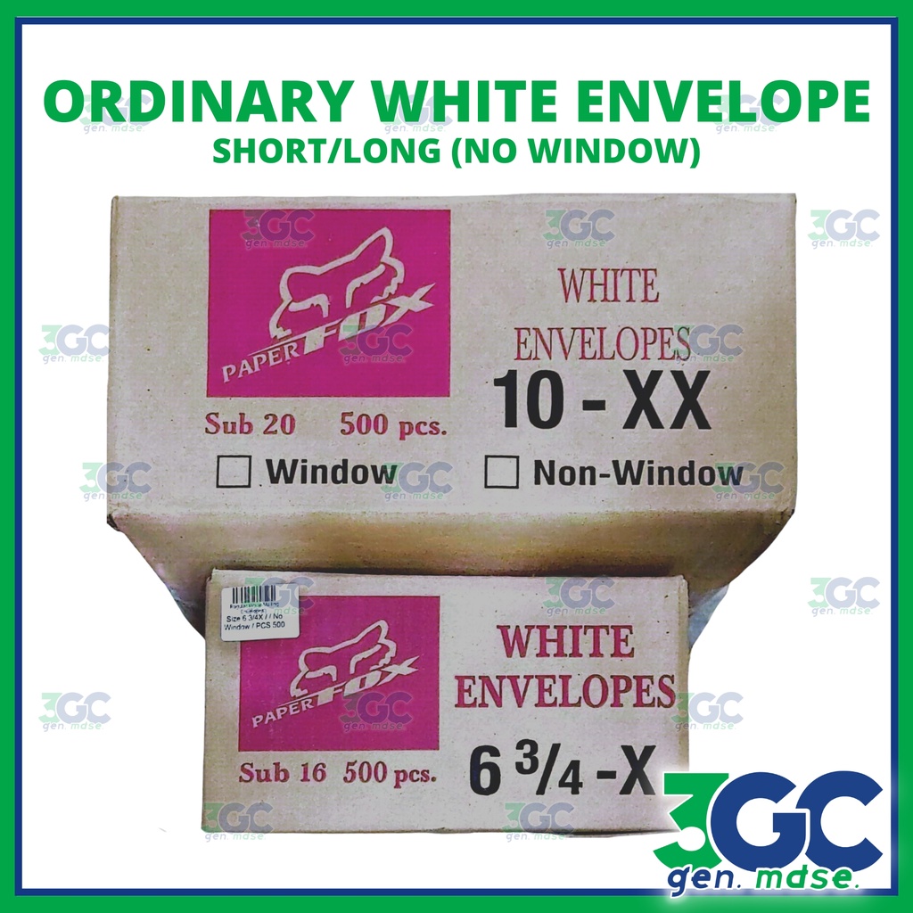 Classic White Mailing Envelopes No Window Short or Long Size 50