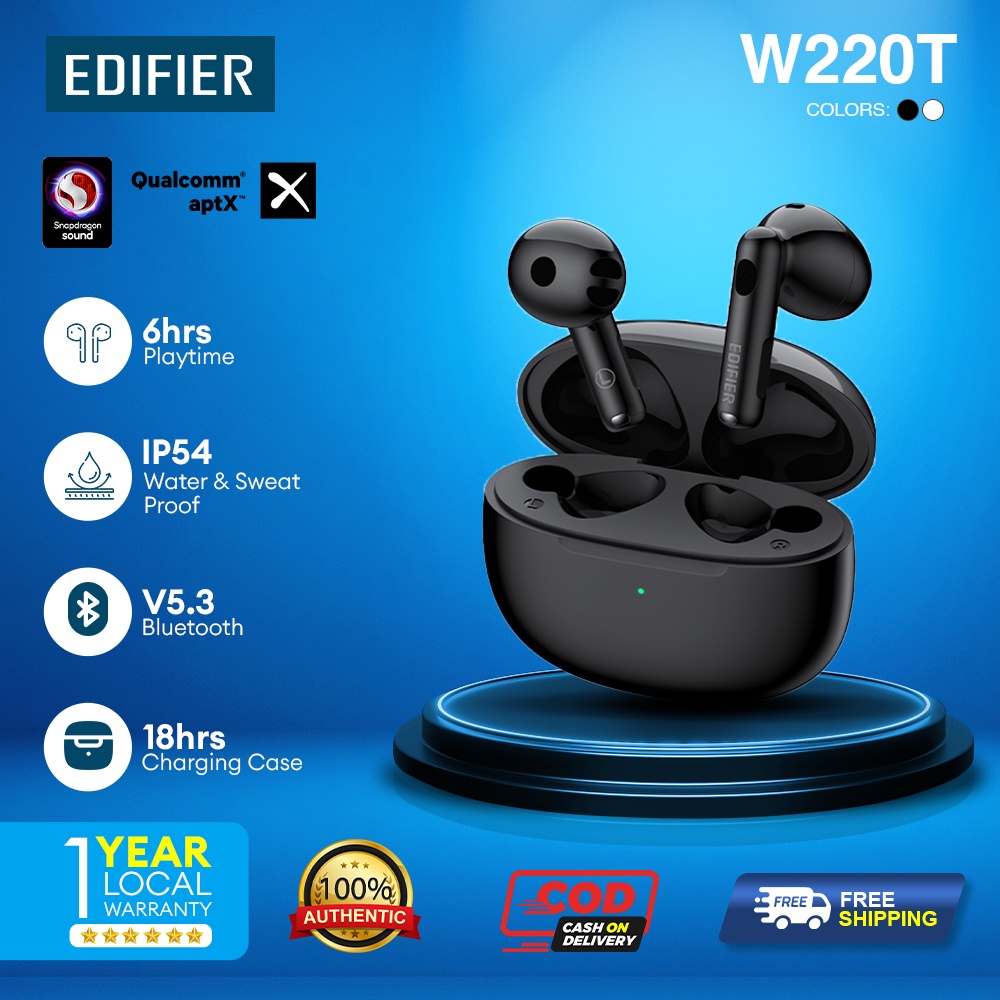 Edifier W220T - True Wireless Bluetooth Earbud Earphone with Snapdragon ...