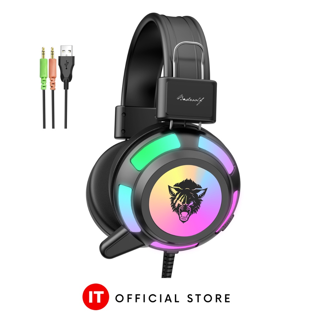 Badwolf Aura 2 Stereo Gaming Headset With Mic Led Head Set For