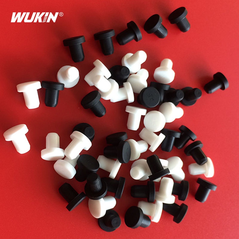 10Pcs Black/White Round Solid Silicone Rubber Cap Plug 2.7mm14mm