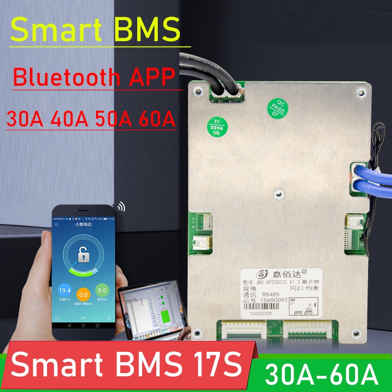 Smart BMS 17S 60V Li-ion Lithium Protection Board balance 60A 50A 40A ...