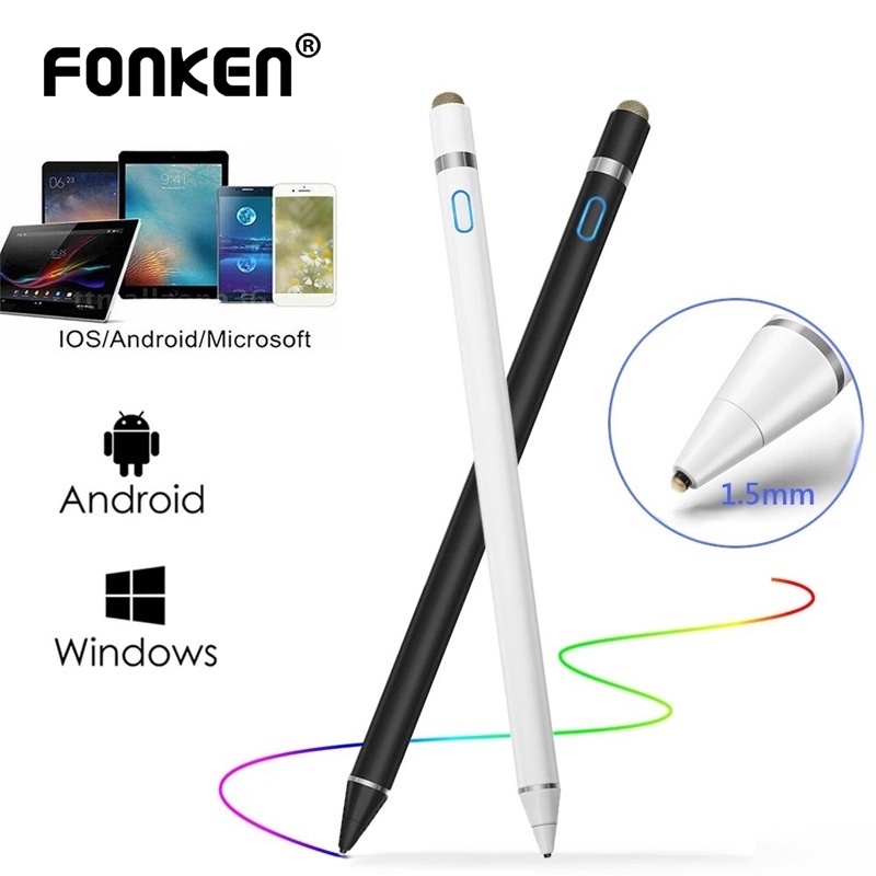 Fonken Universal Touch Stylus Pen 2 In 1 Capacitive Device Active Mobile Phone Pencil For