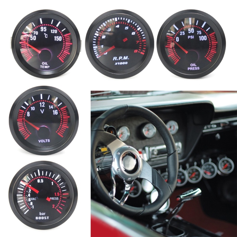 EDB* Car Gauge Volt Meter Fuel Water Temp Vehicle Meter 2 52mm ...