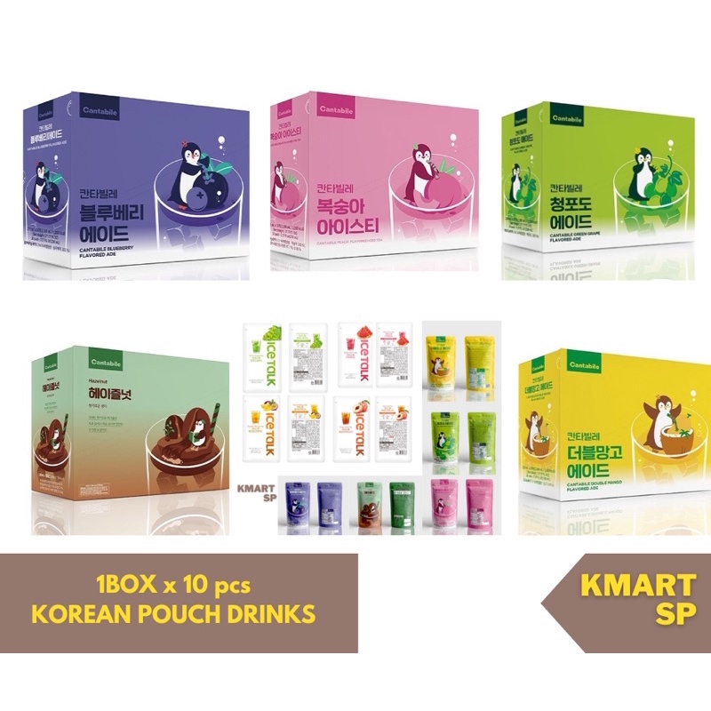 Cantabile Ice talk PACK OF 10 Trending Korean Pouch Drink Viral Onhand