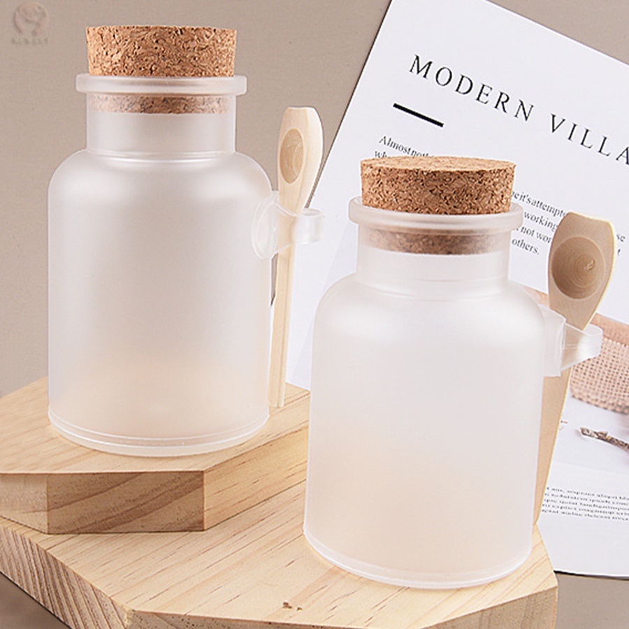 Newsky 200g Empty Bath Salt Bottle Plastic Matte Cork Jar Women Bottles ...