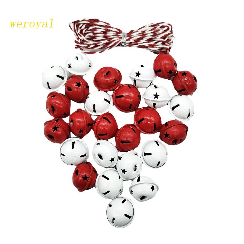 weroyal Christmas Bells Set Red White Bell Kit for Xmas Tree Hanging ...