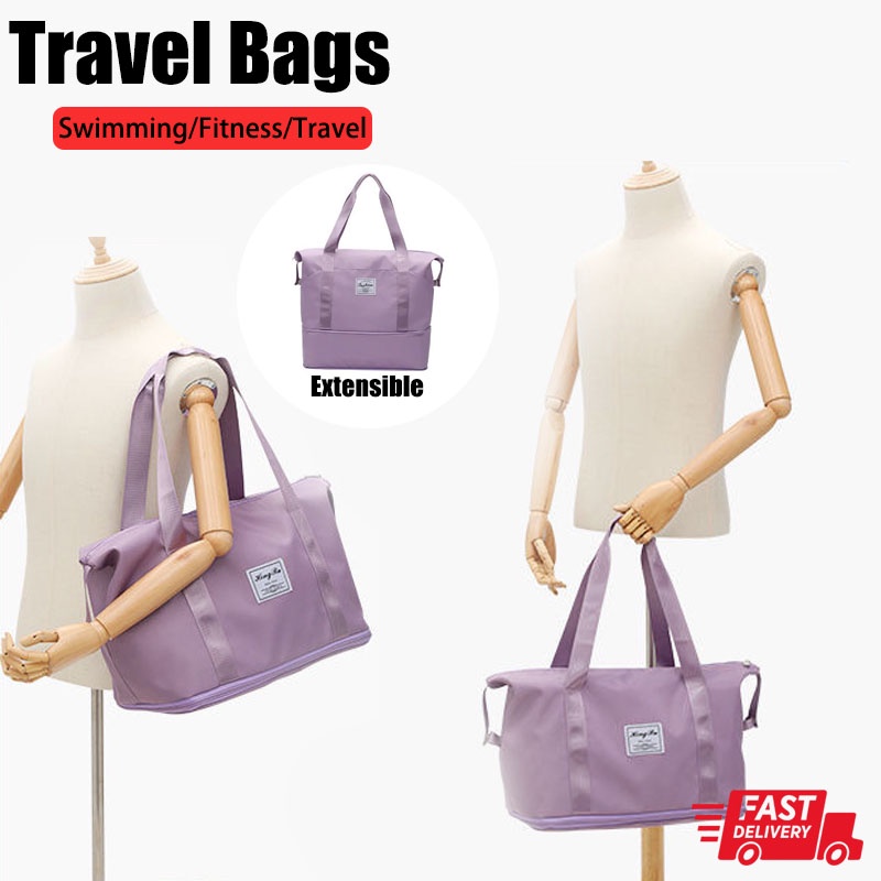 New Large Capacity Folding Bag Travel Bag Sports Fitness Pack Bag Dry Wet  Separation Tote Handbag