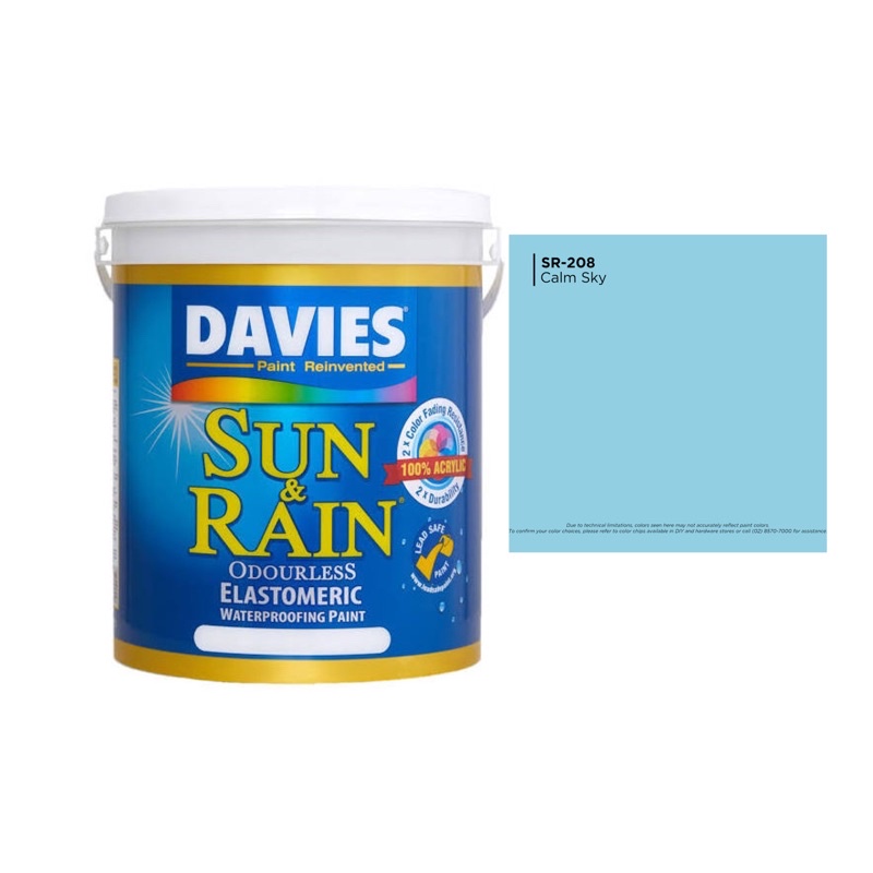 4 Liters / Gallon DAVIES Sun & Rain Elastomeric Waterbased Paint