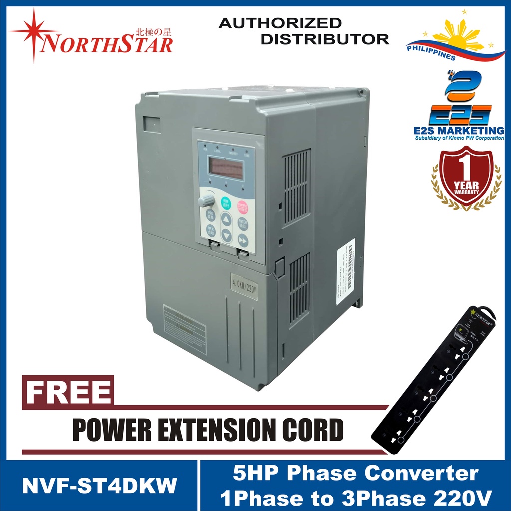 Northstar VFD 1PH 220V to 3PH 220V Phase Converter 5HP 4KW 17A NVF