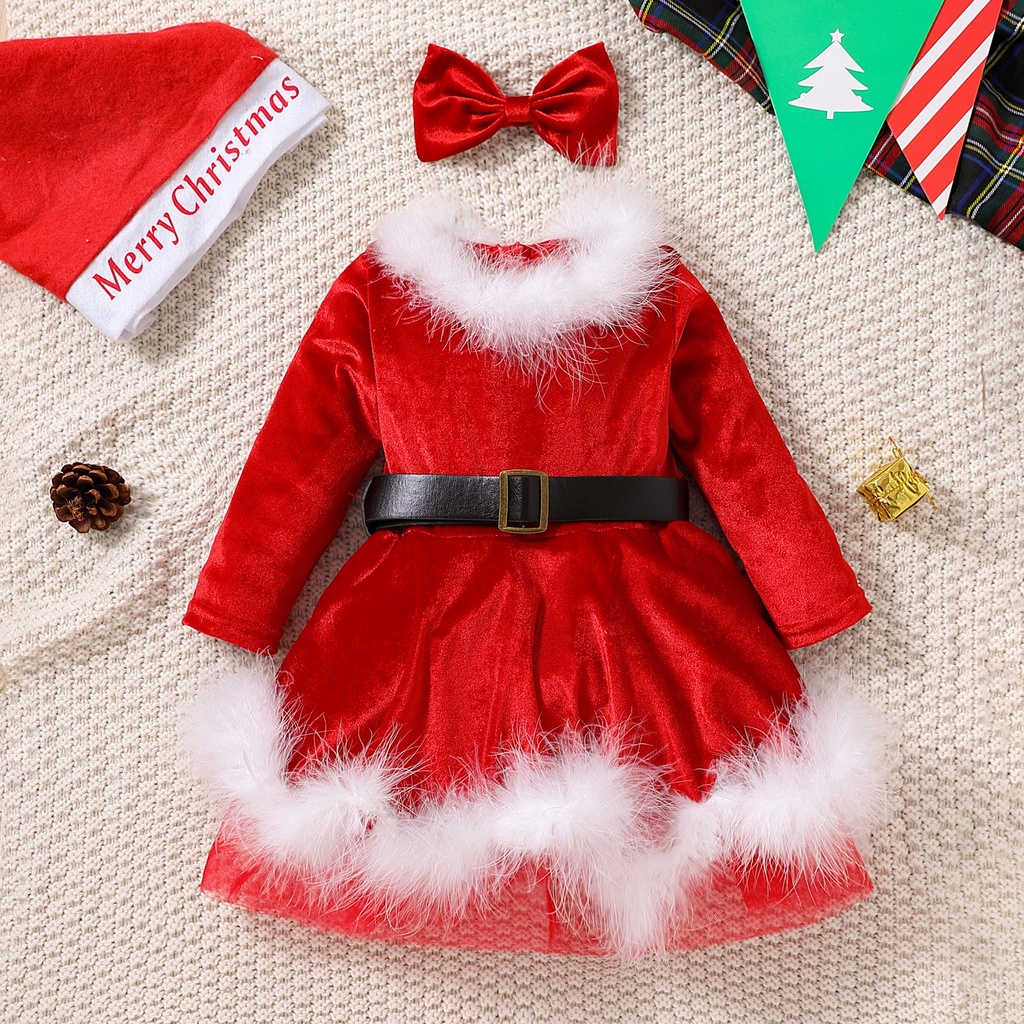 Santa Claus Baby Girl Xmas Dresses Uk Girl's Toddler Santa Costume