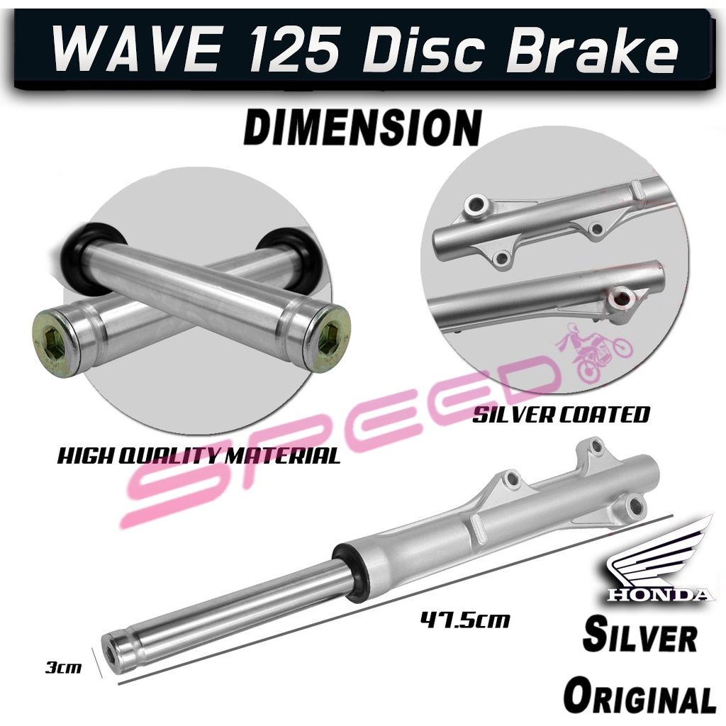 SpeedMOTO Front shock For WAVE 125/smash disc brake SILVER Original ...