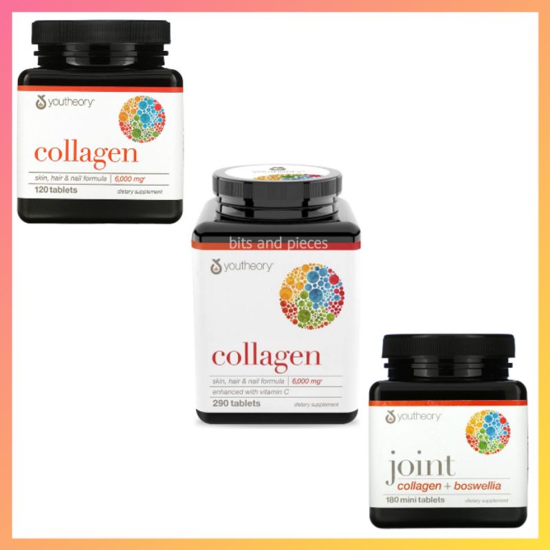 AUTHENTIC Youtheory Collagen 6000 mg enhanced w/ Vitamin C or Joint