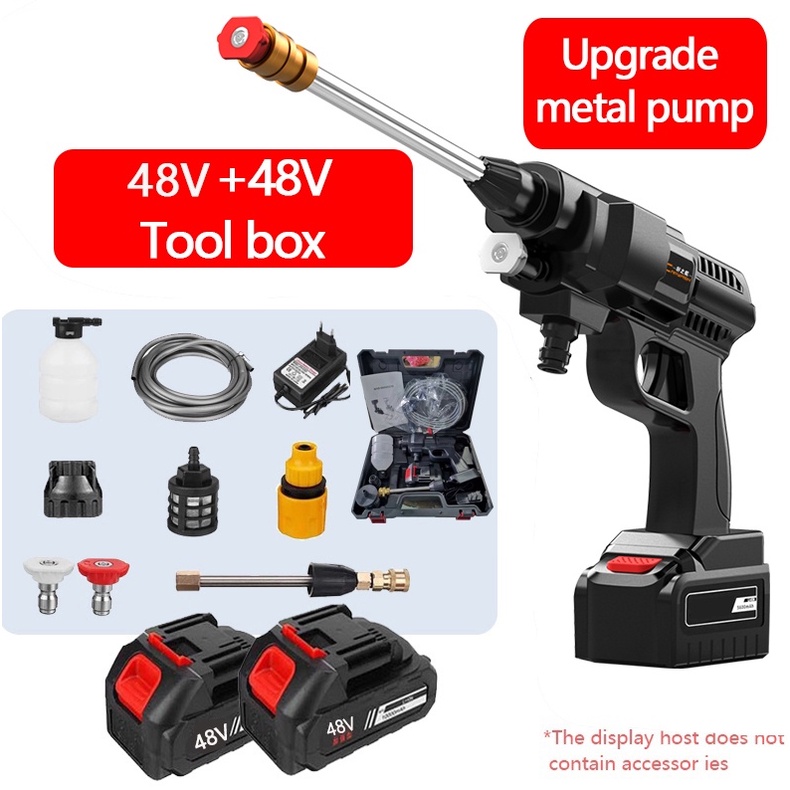 Pressure Washer Gun Portable Wireless Car Washer 48V Lithium Battery ...