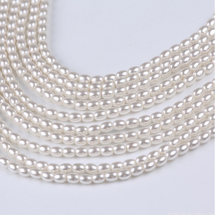 3*4mm rice shape shell bead strand DIY accessories | Shopee Philippines