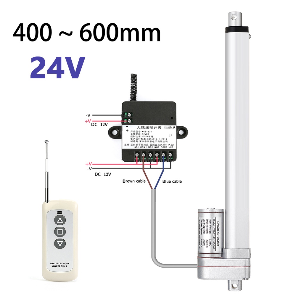 24v Linear Actuator With Control System 400mm 500mm 600mm Stroke Electric Actuator Metal Gear