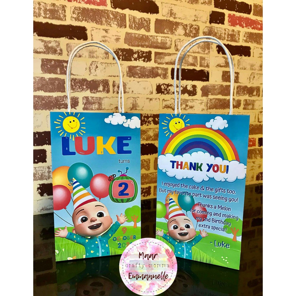 Loot Bags Theme(Costumized/Personalized Birthday Paper Loot