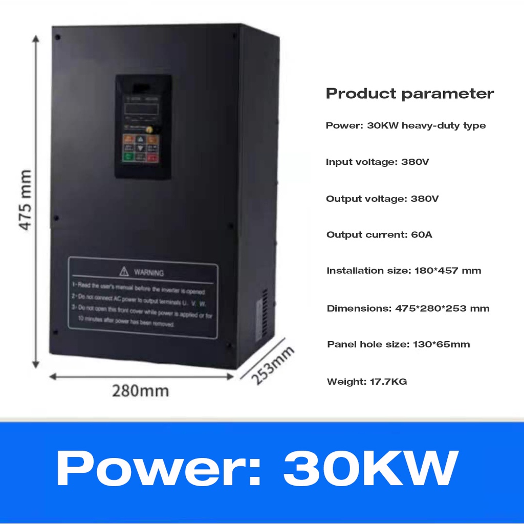 VFD 30KW Inverter 380V 3Phases Heavyduty Asynchronous Motor Speed