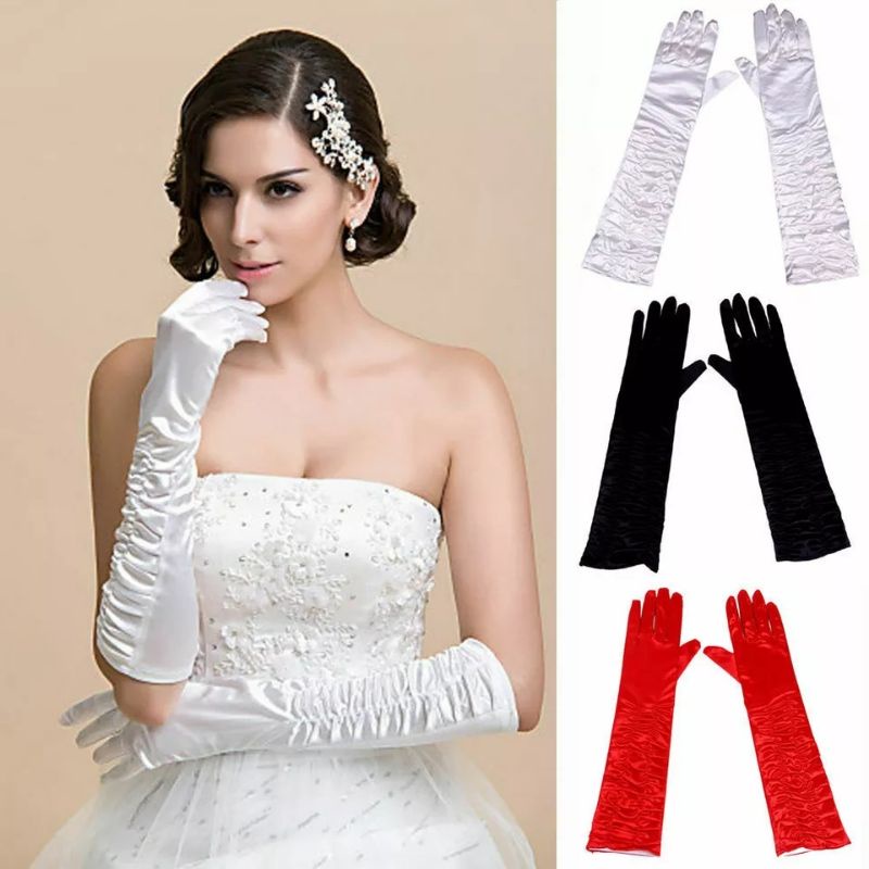 Aazon.co: 3 Pairs Etallic Costue Gloves Shiny Black Princess