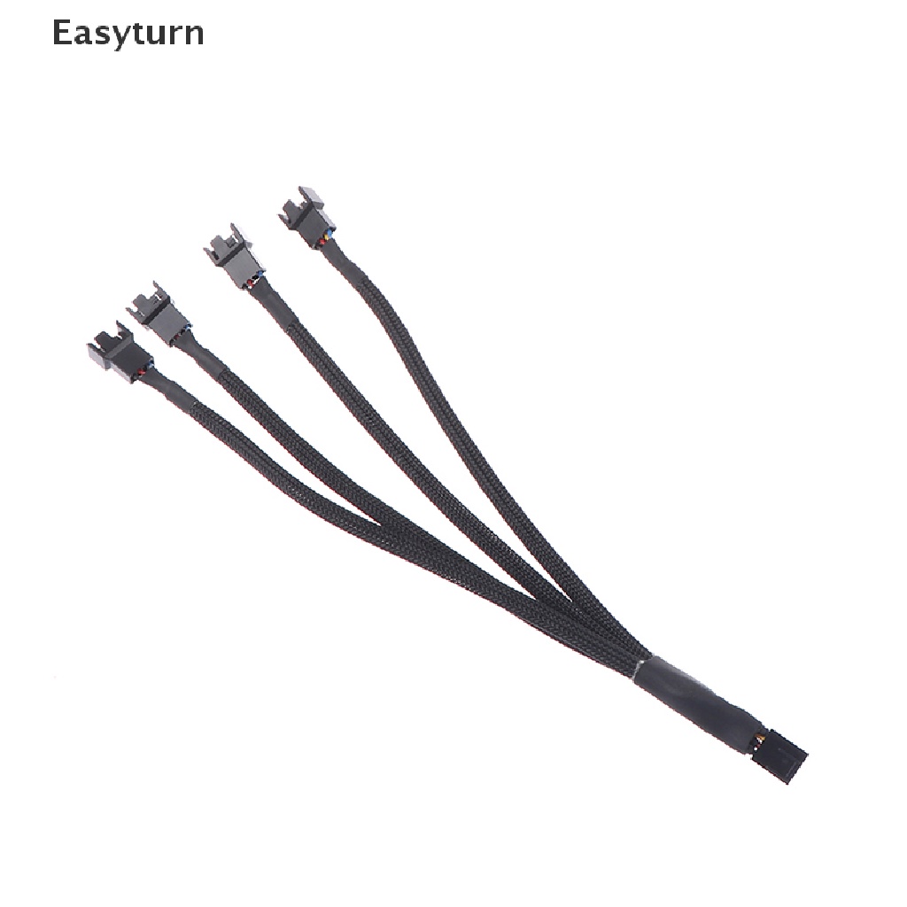 Easyturn PWM Fan Splitter 4pin Adapter Cable 1 to 1 2 3 4 Computer CPU