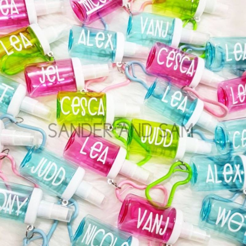 Personalized 40 ml Sprayer Keychain Mini Script or Printed Font ...